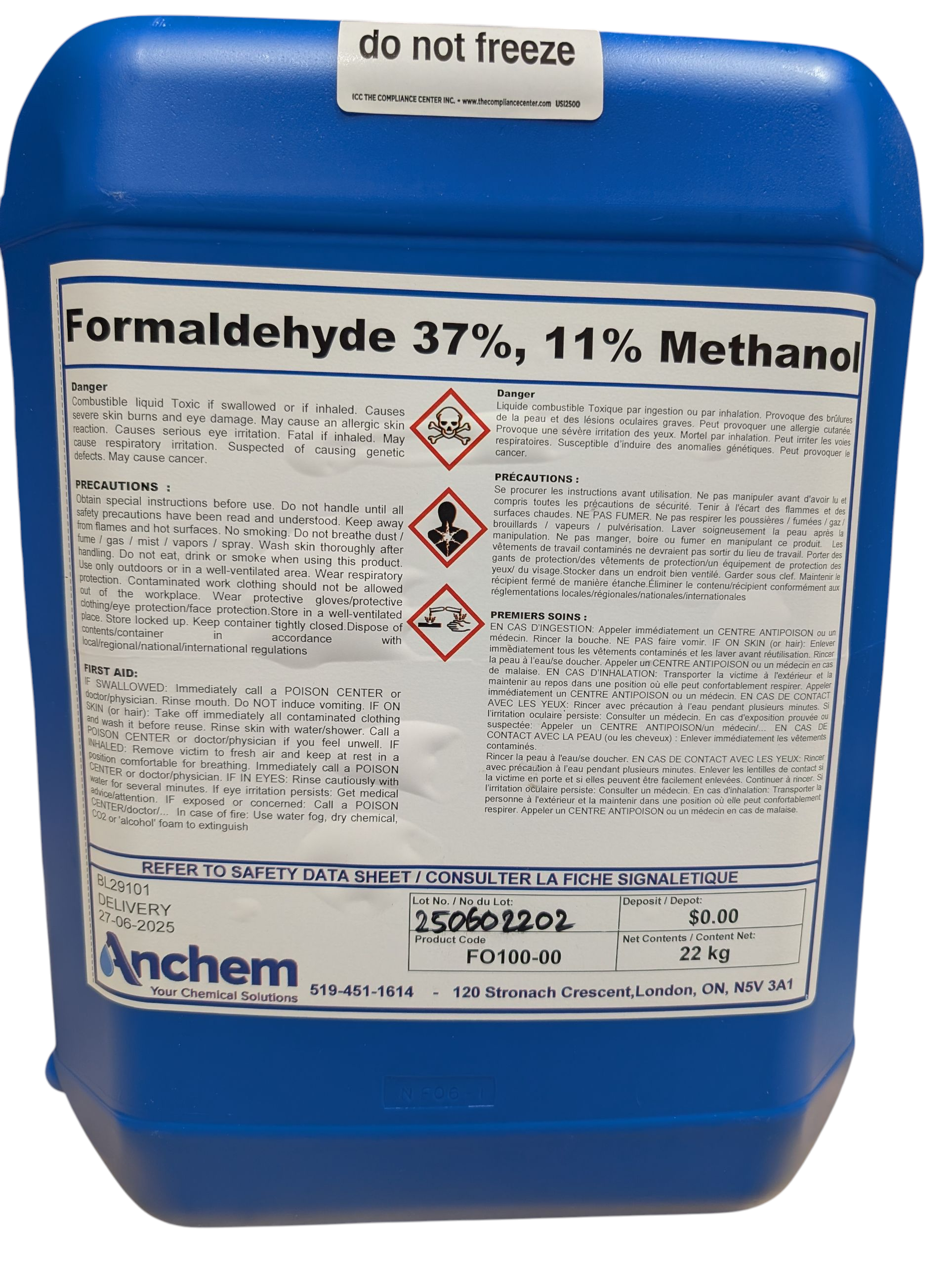 Formaline 20L - IN STOCK, CALL TO ORDER