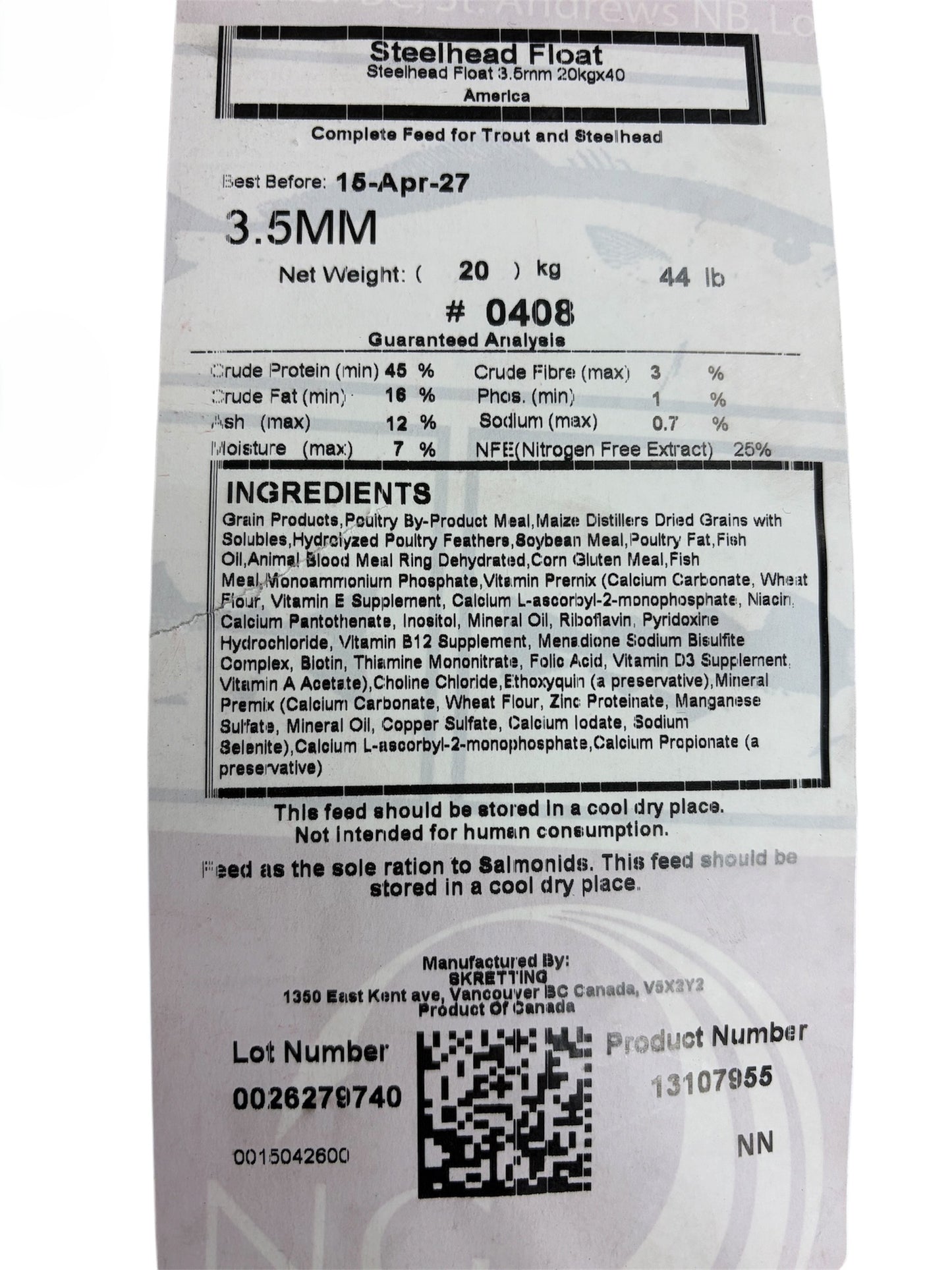 Skretting Floating Trout Food - 3.5mm